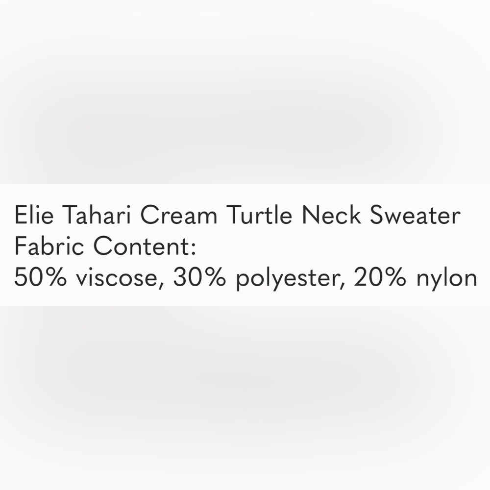Elie Tahari Cream Turtleneck Sweater, viscose blend - Picture 5 of 5